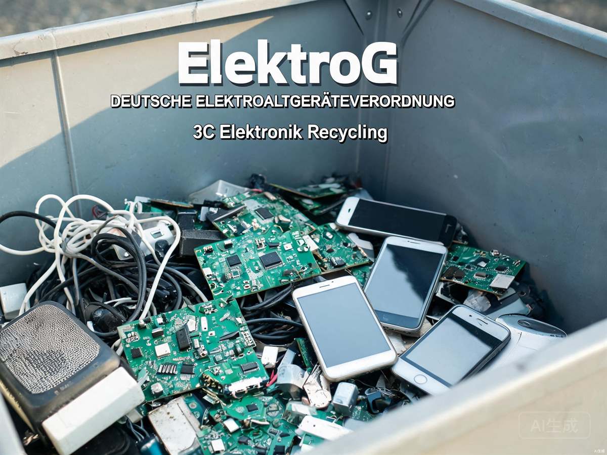 德国ElektroG修正案生效示意图：电子废弃物回收与WEEE标识合规场景